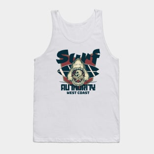 Surf Authority shark skull badge surfboard Tank Top